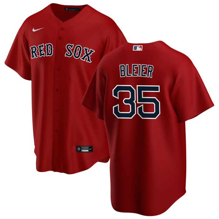 Men's Boston Red Sox #35 Richard Bleier Red Cool Base Stitched Baseball Jersey - Click Image to Close